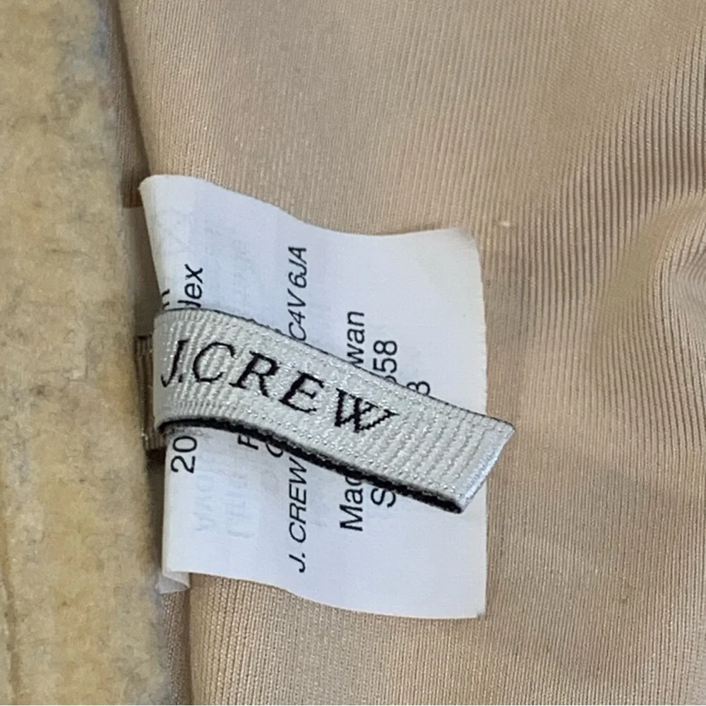 J. CREW Polka Dot Bikini Top Swim Navy Cream Size XL